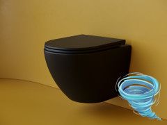 Унитаз подвесной безободковый, смыв торнадо Ceramicanova Metropol Rimless CN4002TMB с сиденьем быстросъемным Soft Close (микролифт)