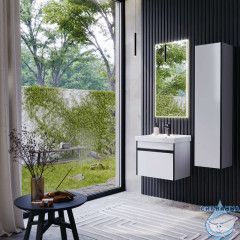 Тумба Aqwella Urban 60 белый с раковиной Фест 60