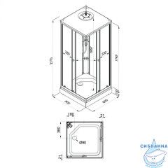 Душевая кабина Тритон Вельвет А 80x80 профиль белый, стекло вельвет Щ0000071050