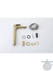 Смеситель для раковины Gappo G1048-32 (без донного клапана) (сатин золотой)