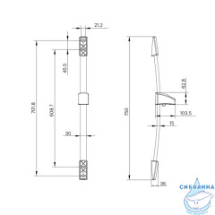 Штанга душевая 70 см Iddis A30311 (хром)