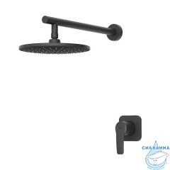 Душевая система с тропическим душем, матовый черный, Optima Home, IDDIS, OPHBL01i66