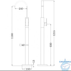 Смеситель ABBER Wasserfall AF8640SP напольный для раковины, сатин