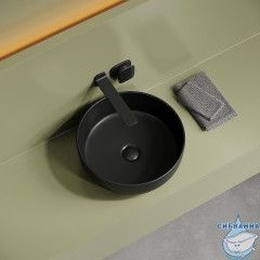  Раковина на столешницу 38 см Ceramicanova Taycan CN12003MB (черный матовый)