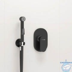Встраиваемый смеситель с гигиеническим душем Wasserkraft A117451 (черный матовый)