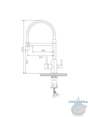 Смеситель для кухни Raglo R81.63.05 (сатин/черный)