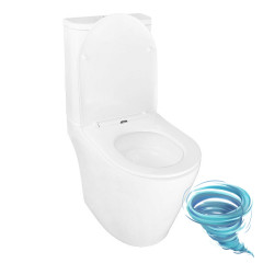 Унитаз напольный безободковый со смывом торнадо Azario Berton с бачком и сиденьем Soft Close (микролифт) AZ-6093