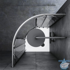 Душевое ограждение Am.Pm Gem W90G-401-080BT 80x80 профиль черный, стекло прозрачное (без поддона)