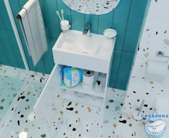 Тумба подвесная 1Marka July 50П  с раковиной July  50 белый глянец