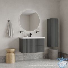 Тумба подвесная, 80 см, темно-серый, Билд (Bild) 2.0, IDDIS, BIL80G1i95 подходит умыв. 4518000i28