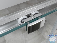 Душевое ограждение ABBER Schwarzer Diamant 140x90 профиль хром, стекло прозрачное AG30140H-S90-S90 (без поддона)