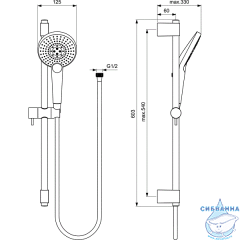 Душевой гарнитур Ideal Standard IdealRain EvoJET 3 режимa B1761AA  (хром)
