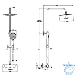 Душевая система Vitra Aquaheat Bliss A47201EXP 250 1 режим (хром)