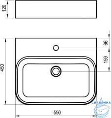 Раковина на столешницу 55 см Ravak Ceramic XJX01155006