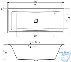 Акриловая ванна Riho Stil Square 170x75 BR02C0500K00130