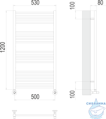 Полотенцесушитель водяной Terminus Ватикан П18 50х120 (нижнее подключение)