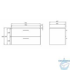 Тумба Cersanit Lara 80 с раковиной Cersanit Como 80 белый