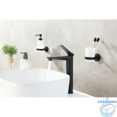 Смеситель для раковины Lemark Bronx LM3709BL (без донного клапана) (черный матовый)