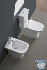 Унитаз напольный безободковый Azario Fretta Square с бачком и сиденьем Soft Close (микролифт) AZ-5121