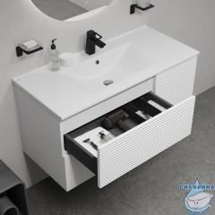 Тумба с умывальником, подвесная, 100 см, белый, Bild, IDDIS, BIL10W0i95K подходит умыв. 0131000i28