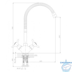 Смеситель для кухни Rossinka RS27-23 (хром)
