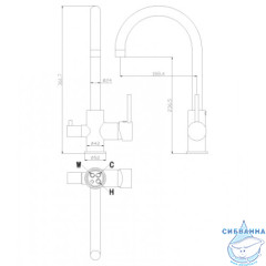 Смеситель для кухни с подключением к фильтру Rossinka Z35-28 (хром)