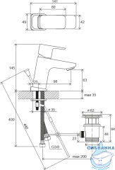  Смеситель для раковины Ravak 10° X070147 (с донным клапаном) (черный матовый)
