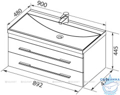 Тумба под раковину Aquanet Верона М 90 см 272429 черный матовый