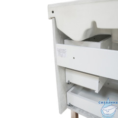 Тумба напольная Comforty Никосия 60Н дуб белый с раковиной Fest 60