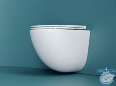 Унитаз подвесной безободковый Ceramicanova Vogue Rimless CN4008T с сиденьем быстросъемным Soft Close (микролифт)