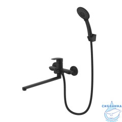 Смеситель для ванны с длинными изливом, черный матовый, Rora, Milardo, RORBL00M10