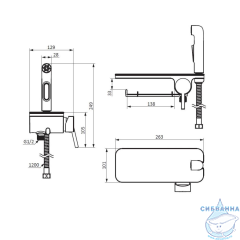 Смеситель с гигиеническим душем Damixa Jupiter 773500301 (черный матовый)