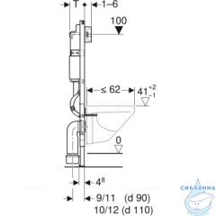 Инсталляция для унитаза Geberit Duofix Delta с кнопкой смыва Delta01 хром глянцевый,  с унитазом Geberit Renova Compact (с сиденьем Soft Close (микролифт)