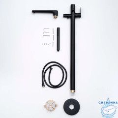 Смеситель для ванны напольный Aquatek Ника AQ1845MB (черный матовый)