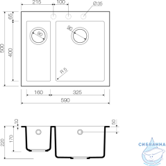 Кухонная мойка Omoikiri Bosen 59-2-BL Tetogranit черный 4993149