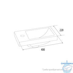 Умывальник мебельный, 40х20 см, 001, IDDIS/Milardo, 0014000U28