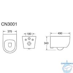 Унитаз подвесной безободковый Ceramicanova Play Rimless CN3001 с сиденьем быстросъемным Soft Close (микролифт)
