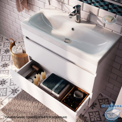 Тумба с умывальником Iddis Zodiac 80 см белый матовый ZOD8CB0i95