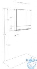 Шкаф-зеркало Акватон Сканди 90 см белый/дуб верона 1A252302SDB20
