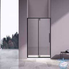 Дверь в нишу Vincea Slim-N 120 профиль черный, стекло прозрачное VDP-4SN120CLB