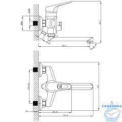 Смеситель для ванны Lemark Luna LM4113C с душевым гарнитуром (хром)