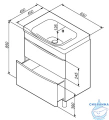 Тумба под раковину Am.Pm Like 65 M80FSX0652WG белый глянец