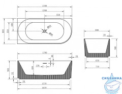 Акриловая ванна ABBER AB9329-1.7MB L 170х80