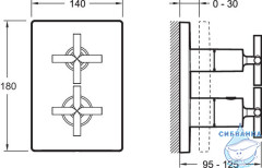 Встраиваемый смеситель для ванны Jacob Delafon Modulo E75395-CP