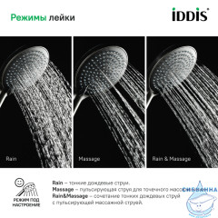 Лейка для душа Iddis Optima Home 3 режима OPH3F0Gi18 (графит)