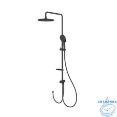 Душевой гарнитур с тропической лейкой, черный матовый, Ideal Spa, Milardo, ILSBL3FM76