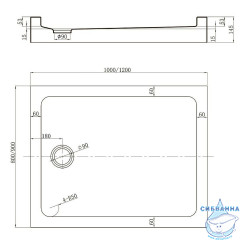 Акриловый поддон Veconi 120x80 TZ54B-12080-C5