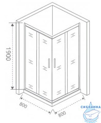 Душевое ограждение Bas Cofe CR-80-C-B профиль черный, стекло прозрачное (без поддона)