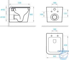 Унитаз подвесной безободковый Koller Pool Kvadro KR-0530-RW с сиденьем Soft Close (микролифт)