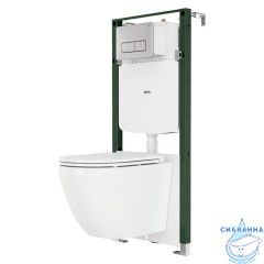 Комплект 3в1: подвесной унитаз, пневматическая инсталляция и клавиша смыва, Бэйсик (Basic), IDDIS, BASBQPA5i73